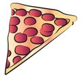 Slice of cheese pepperoni pizza vector or color illustration