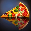 a slice of pizza with different toppings, generative AI Royalty Free Stock Photo