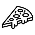 Slice pizza icon, outline style