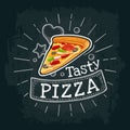 Slice pizza mexican. Vector color flat illustration Royalty Free Stock Photo