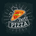 Slice pizza mexican. Vector color flat illustration Royalty Free Stock Photo