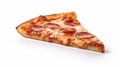 Slice of pizza siolated on white background. Generative AI