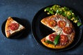 A slice of pizza from the whole Royalty Free Stock Photo