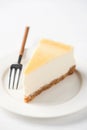 Slice Of Plain New York Cheesecake On Plate