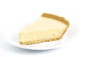 Slice of Plain No Bake Cheesecake in a Graham Cracker Crust