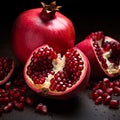 Detailed Red Pomegranate Slices: Majestic Ports In 8k Landscape Photography
