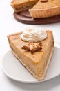 Slice of Pumpkin pie with whipped cream Royalty Free Stock Photo