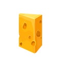 Slice of radamer or brick cheese, vector icon