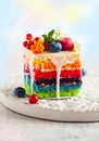 Slice of Rainbow Cake