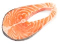 slice of raw fish, salmon, trout, steak, isolated on white background, clipping path, full depth of field Royalty Free Stock Photo