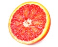 Slice of red blood orange isolated on white background Royalty Free Stock Photo