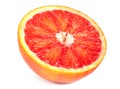 Slice of red blood orange isolated on white background Royalty Free Stock Photo