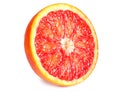 Slice of red blood orange isolated on white background Royalty Free Stock Photo