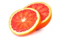 Slice of red blood orange isolated on white background Royalty Free Stock Photo