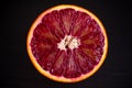 Slice of red blood sicilian orange