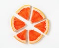 Slice of red grapefruit Royalty Free Stock Photo