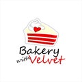 Slice red velvet cake sticker print art design