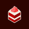 Slice red velvet cake sticker print art design