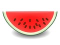 A slice of red watermelon isolated on white background. Royalty Free Stock Photo