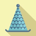 Slice revel hat icon flat vector. Party cone cap Royalty Free Stock Photo