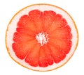 Slice of ripe fresh grapefruit isolated on white background, top view Royalty Free Stock Photo