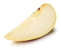 Slice of ripe fresh pear on white isolated background. Close-up. Royalty Free Stock Photo