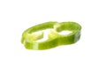 Slice of ripe green bell pepper isolated Royalty Free Stock Photo
