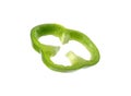 Slice of ripe green bell pepper isolated on white Royalty Free Stock Photo