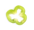 Slice of ripe green bell pepper isolated on white Royalty Free Stock Photo