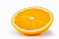 Slice ripe orange citrus fruit isolated on white. Generative AI