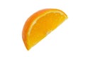 A slice of ripe orange. Isolated on a white background Royalty Free Stock Photo