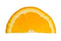 A slice of ripe orange. Isolated on a white background. Top view Royalty Free Stock Photo