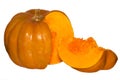 Slice of ripe orange pumpkin on a white background Royalty Free Stock Photo