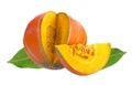 Slice of ripe orange pumpkin on a white background Royalty Free Stock Photo