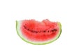 Slice of ripe red watermelon with seeds. White isolate Royalty Free Stock Photo