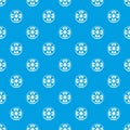 Slice of ripe tomato pattern seamless blue Royalty Free Stock Photo