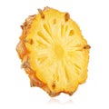 Slice of ripe yellow pineapple isolated on white Royalty Free Stock Photo