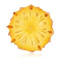 Slice of ripe yellow pineapple isolated on white Royalty Free Stock Photo