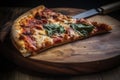 Slice rustic pizza. Generate Ai