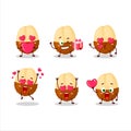 Slice of salak cartoon character with love cute emoticon Royalty Free Stock Photo