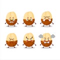 Slice of salak cartoon character with various angry expressions Royalty Free Stock Photo