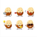 Slice of salak cartoon character with various types of business emoticons Royalty Free Stock Photo