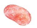 Slice salami for a sandwich on a white background