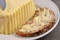 Slice of seeded bread with Breton butter
