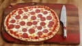 Slice and Serve Pepperoni Pizza Cutting Board.AI Generated