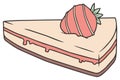 Slice of strawberry cheese cake drawing