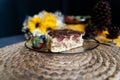 Slice of strawberry chocolate cake Royalty Free Stock Photo