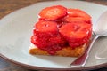 Slice of strawberry pie on a plate Royalty Free Stock Photo