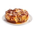 A Slice of Sweet Bread Pudding Drizzled with Syrup Royalty Free Stock Photo