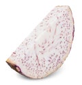 Slice taro fruit isolated on white clipping path